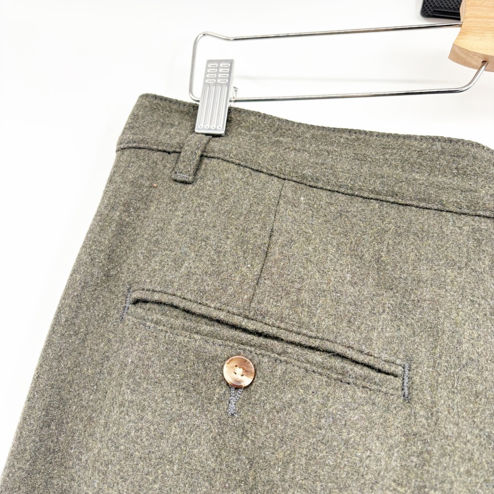 Denimist Womens Dark Olive Wool Blend Double Pleat Wide Leg Trouser Pants 30 - Picture 10 of 10